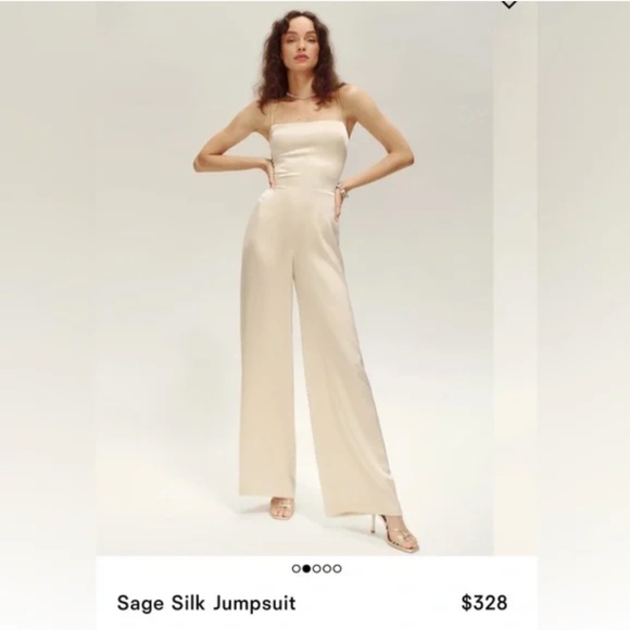 Reformation Sage Silk Jumpsuit in Ivory 🕊️🤍 - Picture 4 of 11